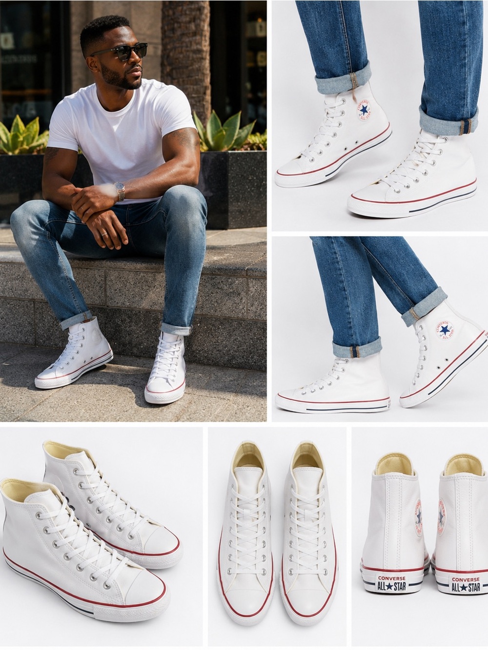 Converse White High Top Chuck Taylor All Star Sneakers